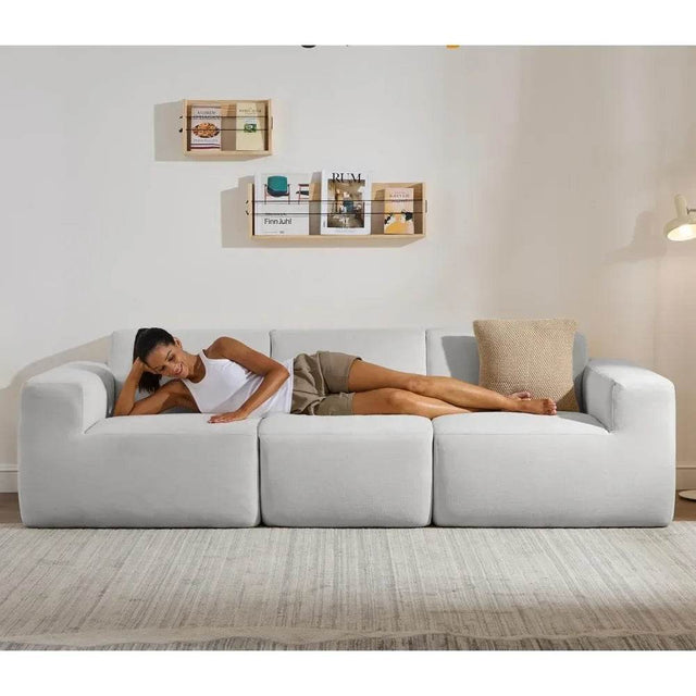 Modular L-Shaped Polyester Sectional Sofa With Deep Seat - Sleep Galleria