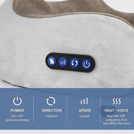 Wireless Neck Massage Pillow With Heat Vibrater - Cloud Prime - Sleep Galleria