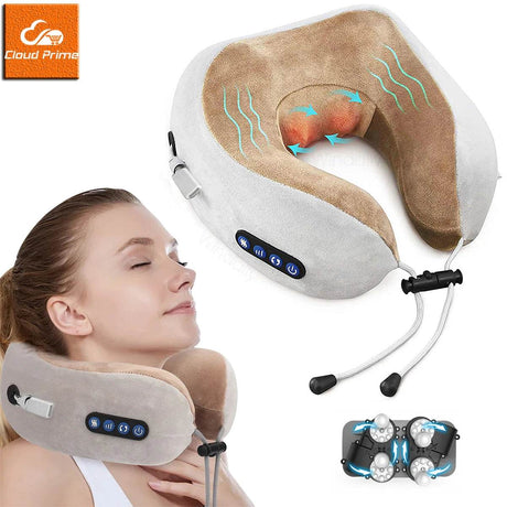 Wireless Neck Massage Pillow With Heat Vibrater - Cloud Prime - Sleep Galleria