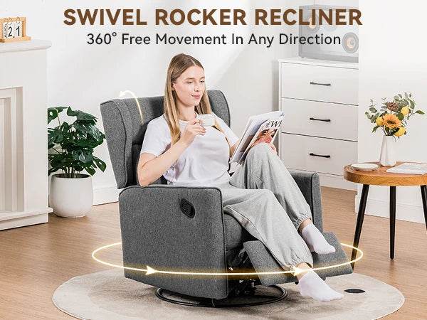 Swivel Rocking Recliner Manual Chair - Sleep Galleria