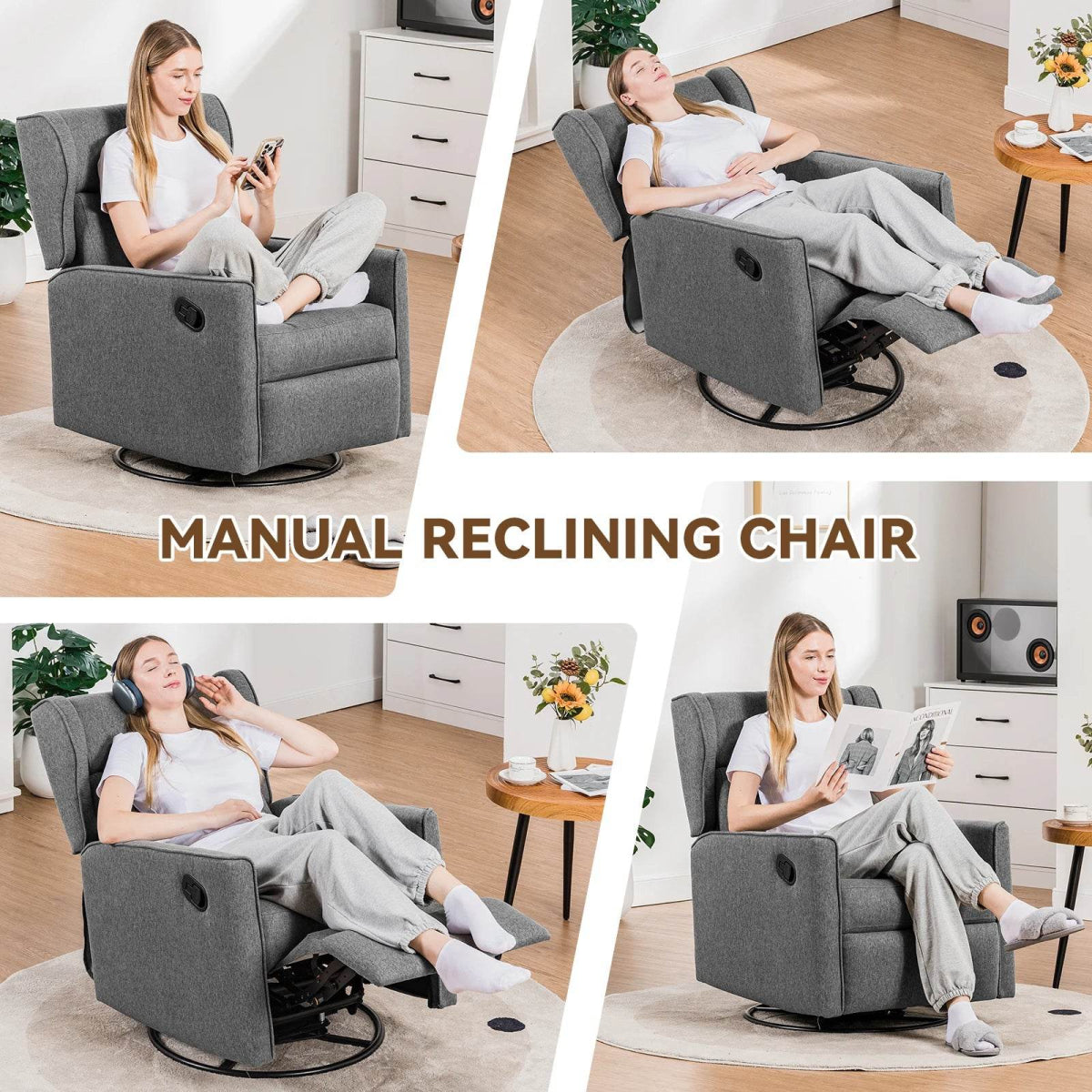 Swivel Rocking Recliner Manual Chair - Sleep Galleria