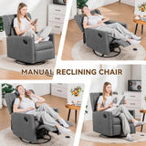 Swivel Rocking Recliner Manual Chair - Sleep Galleria