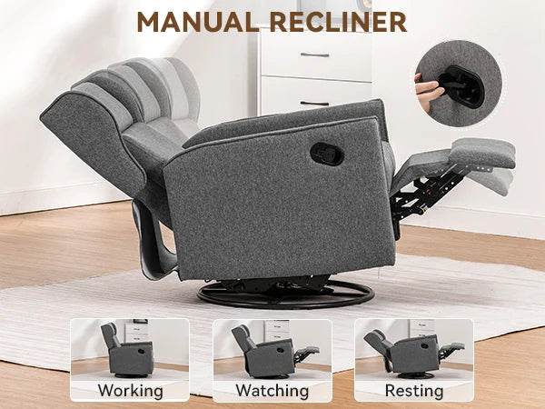 Swivel Rocking Recliner Manual Chair - Sleep Galleria