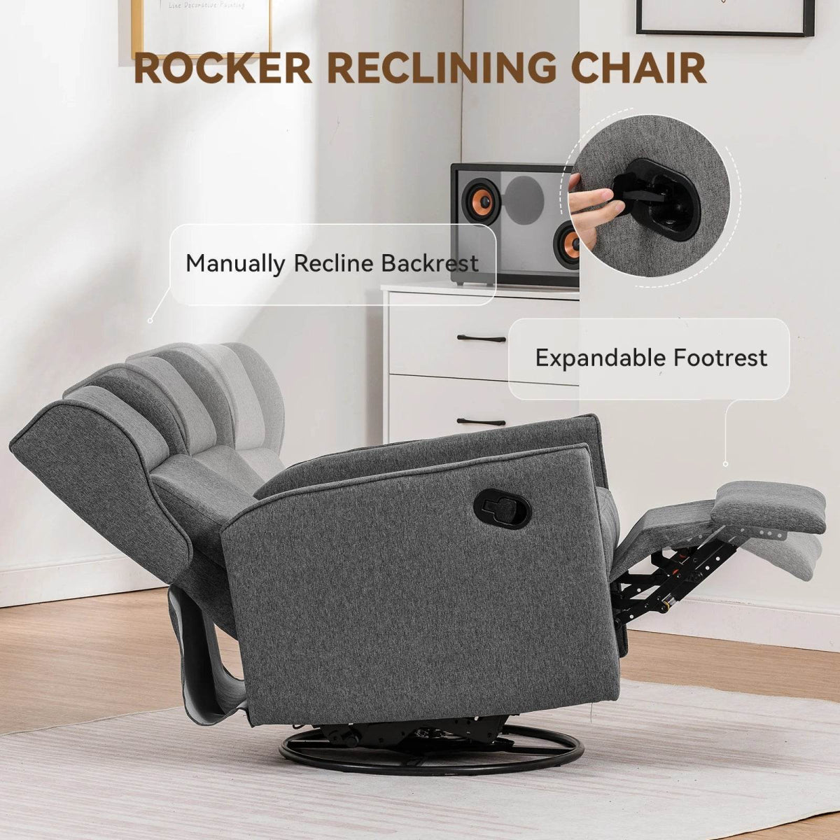 Swivel Rocking Recliner Manual Chair - Sleep Galleria