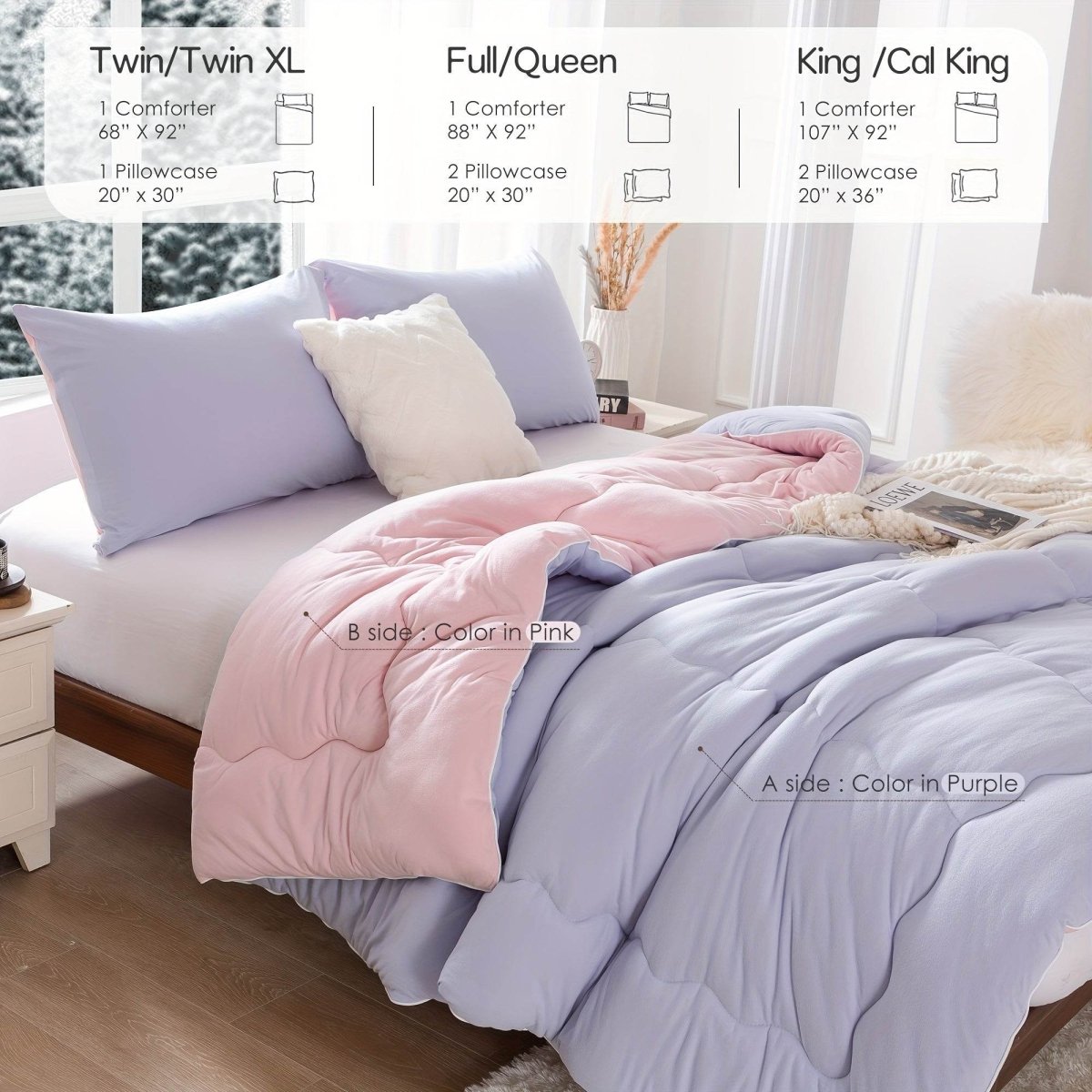 Reversible Ultra - Soft Warm Polyester Comforter Set - COTTEBED - Sleep Galleria