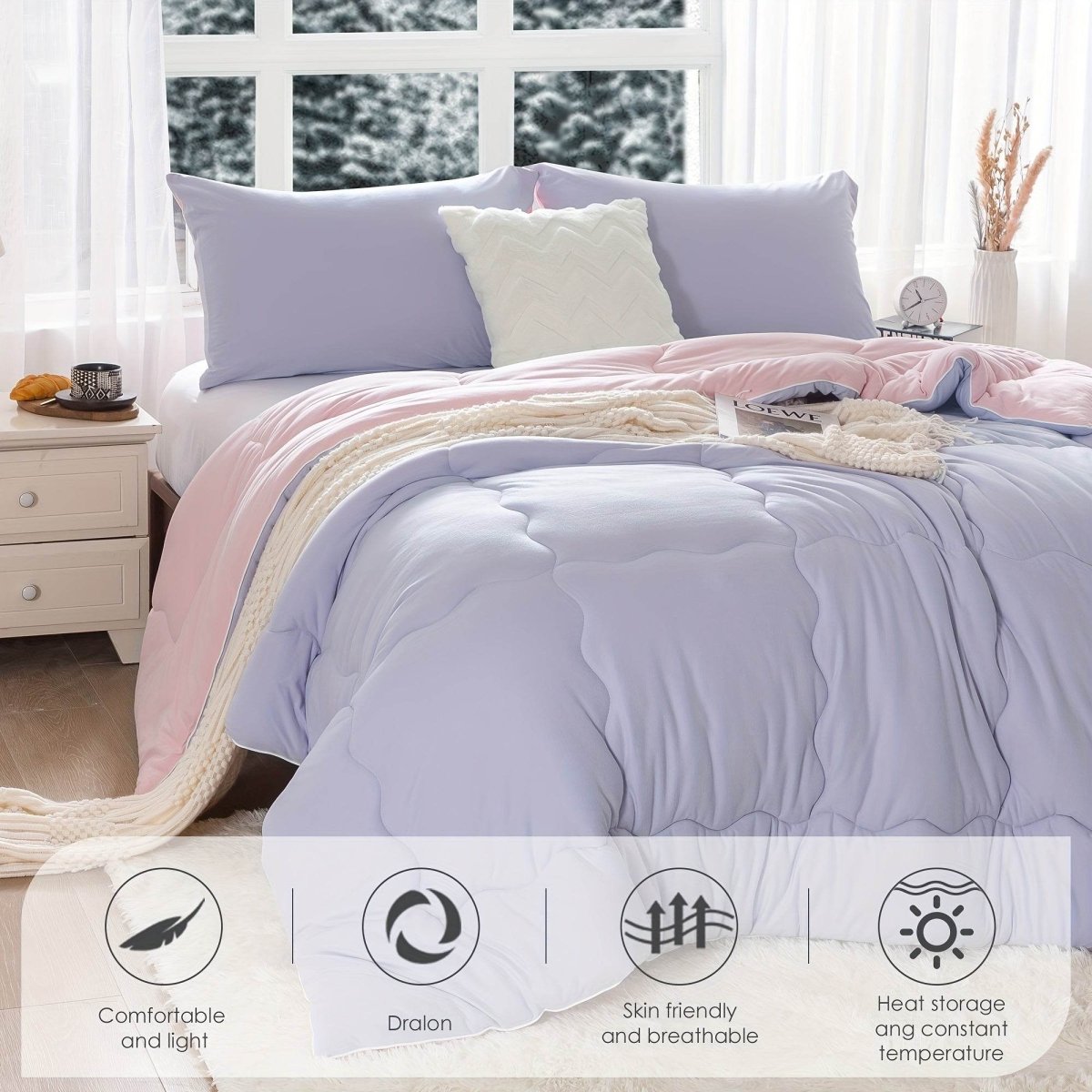 Reversible Ultra - Soft Warm Polyester Comforter Set - COTTEBED - Sleep Galleria