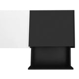Sleek Two-Tone Black Particle Board TV Stand - Sleep Galleria