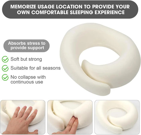Neck Travel Pillow ，Memory Foam Neck Pillow for Comfort on Airplane ，Compact and Ergonomic Design for Travel, Car Rides, and Home Use