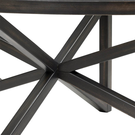 Modern Round Tempered Glass Coffee Table With Wood Base - Sleep Galleria