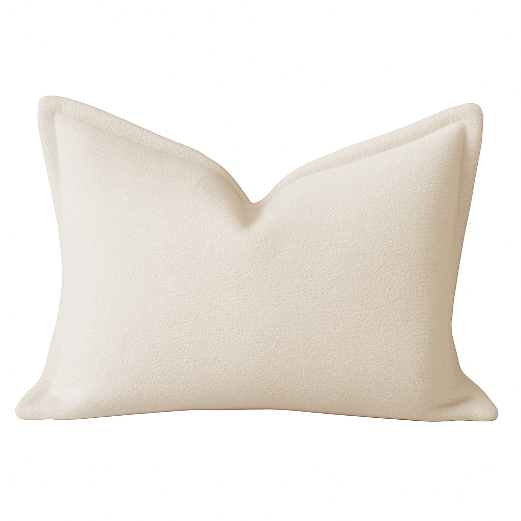 Soft Ivory Plush Polyester Throw Pillow