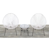 Mid-Century Outdoor 2-Person Rattan Conversation Set