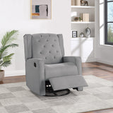 Contemporary Plush Manual Swivel Recliner Chair