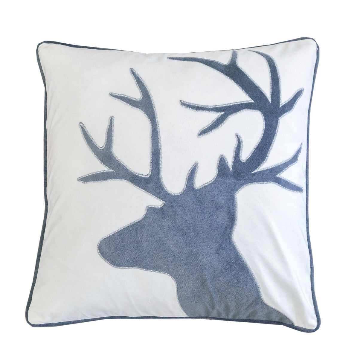 Holiday Reindeer Velvet Accent Pillow With Plush Insert