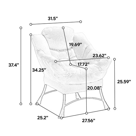 Soft Lounge Chair With Ottoman And Side Pocket - Sleep Galleria