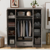 4-Door Mirror Wardrobe With Lockable Drawers