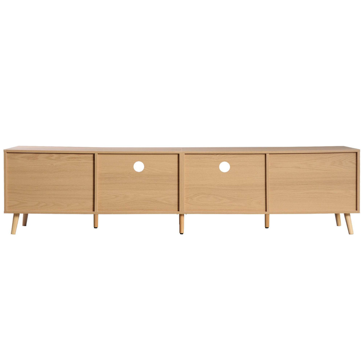 Modern Rattan TV Stand With Storage Cabinets - Sleep Galleria