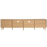 Modern Rattan TV Stand With Storage Cabinets - Sleep Galleria