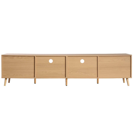 Modern Rattan TV Stand With Storage Cabinets - Sleep Galleria