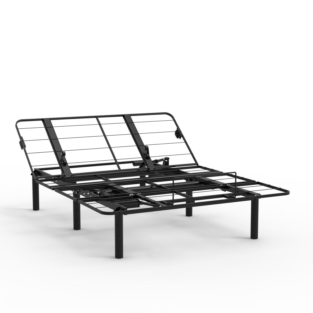 Queen Zero-Clearance Adjustable Metal Bed Base Frame