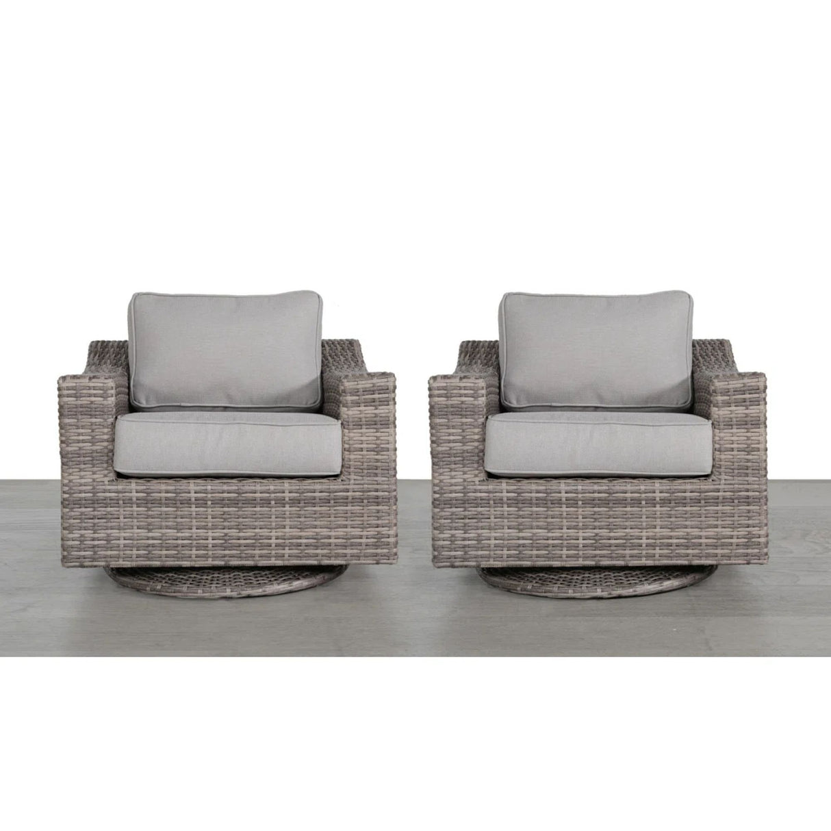 Weather-Resistant Wicker Swivel Patio Chair With Cushions