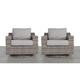 Weather-Resistant Wicker Swivel Patio Chair With Cushions