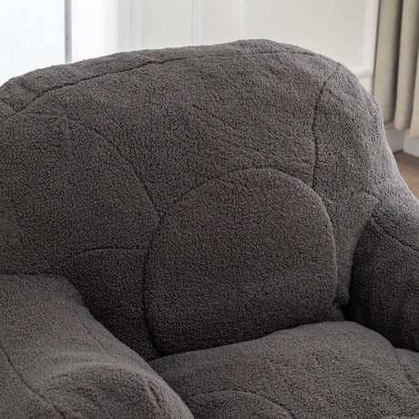 Dark Gray Teddy Foam Bean Bag Chair - Calmora - Sleep Galleria