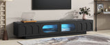 Smart LED Bluetooth Black Particle Board TV Stand - Sleep Galleria