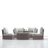 Espresso Weather-Resistant Wicker Outdoor Seating Set With Cushions