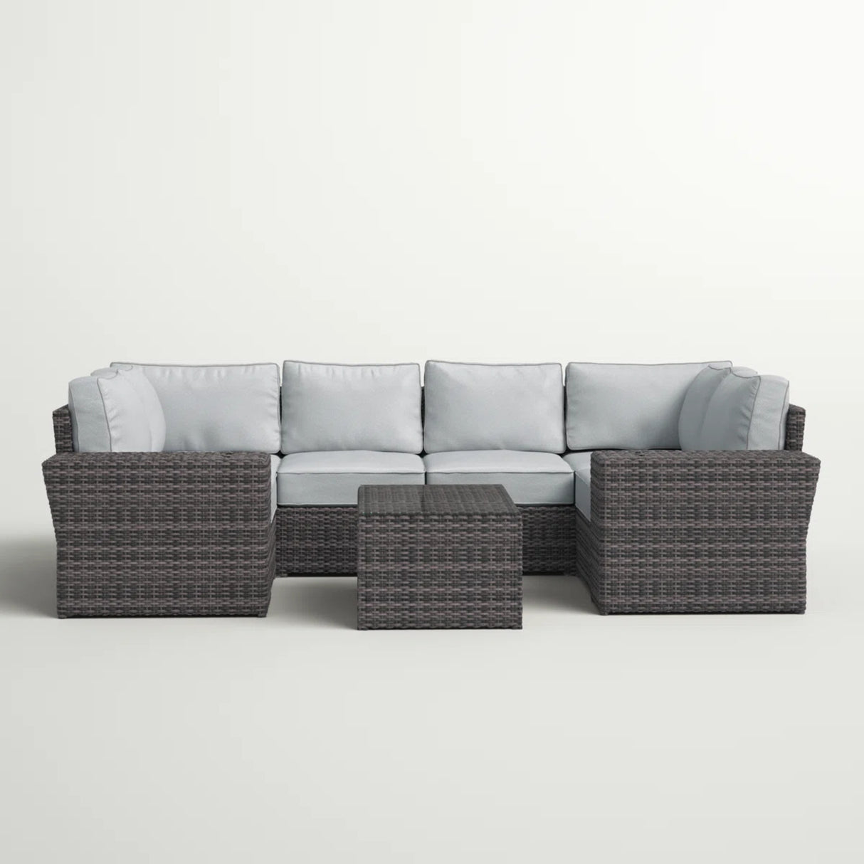 9-Piece Outdoor Wicker Sofa Set With Cushions Fully Assembled