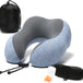 Travel Pillow Memory Foam Neck Pillow, Skin-Friendly and Breathable Pillowcase with 3D Eye Mask, Earplugs and Portable Storage Bag, Suitable for Airplane, Train and Home Use