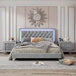 3 - Piece Upholstered Platform Bed With LED Nightstands Set - DAFIFY - Sleep Galleria