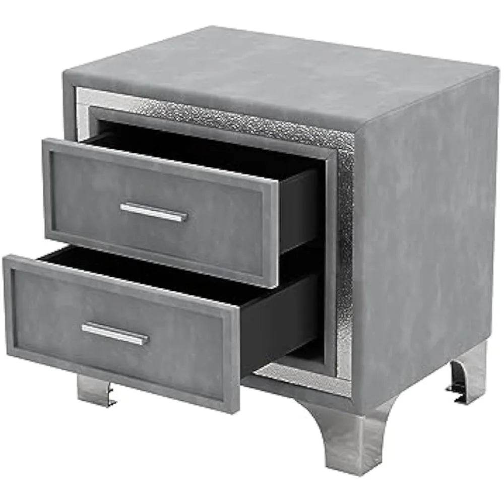 3 - Piece Upholstered Platform Bed With LED Nightstands Set - DAFIFY - Sleep Galleria