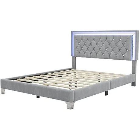 3 - Piece Upholstered Platform Bed With LED Nightstands Set - DAFIFY - Sleep Galleria