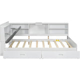 Modern Pine Wood Full Storage Bed Frame With Drawers - Sleep Galleria