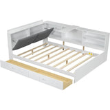 Modern Pine Wood Full Storage Bed Frame With Drawers - Sleep Galleria