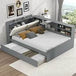 Modern Pine Wood Full Storage Bed Frame With Drawers - Sleep Galleria