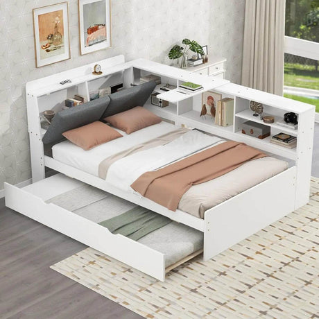 Modern Pine Wood Full Storage Bed Frame With Drawers - Sleep Galleria
