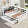 Modern Pine Wood Full Storage Bed Frame With Drawers - Sleep Galleria