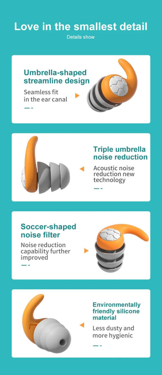 Noise Reduction Waterproof Nano Silica Gel Earplugs - dawndesslo - Sleep Galleria