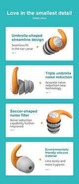 Noise Reduction Waterproof Nano Silica Gel Earplugs - dawndesslo - Sleep Galleria
