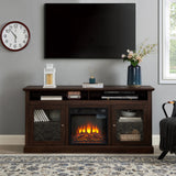 Modern American Traditional Fireplace TV Stand Console