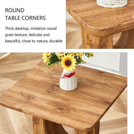 Modern Minimalist Wood Grain MDF Square Coffee Table - Sleep Galleria