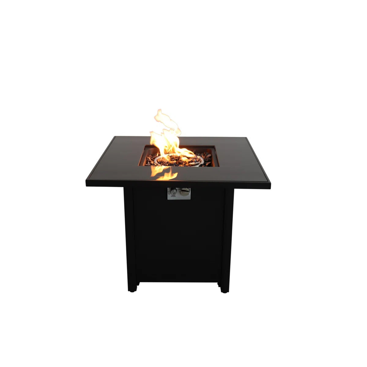 Powder-Coated Steel Square Outdoor Fire Pit With Lid