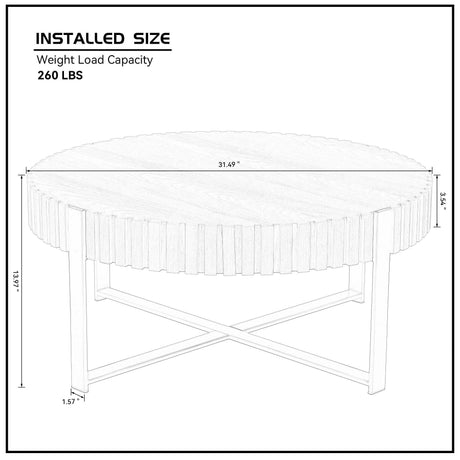 Modern Round 31.5-Inch MDF Wood Pedestal Table - Sleep Galleria