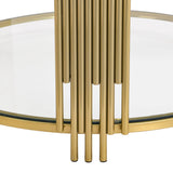 Modern Round Tempered Glass Coffee Table With Shelf - Sleep Galleria