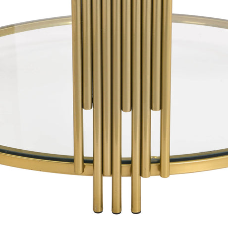 Modern Round Tempered Glass Coffee Table With Shelf - Sleep Galleria