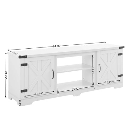 Modern Farmhouse White MDF TV Media Stand Console - Sleep Galleria