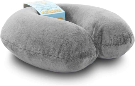 Travel Neck Pillow Memory Foam Airplane Travel Accessories Essentials Comfortable Washable Cover Plane Neck Support Pillow for Neck Pain Relief Sleeping Blue