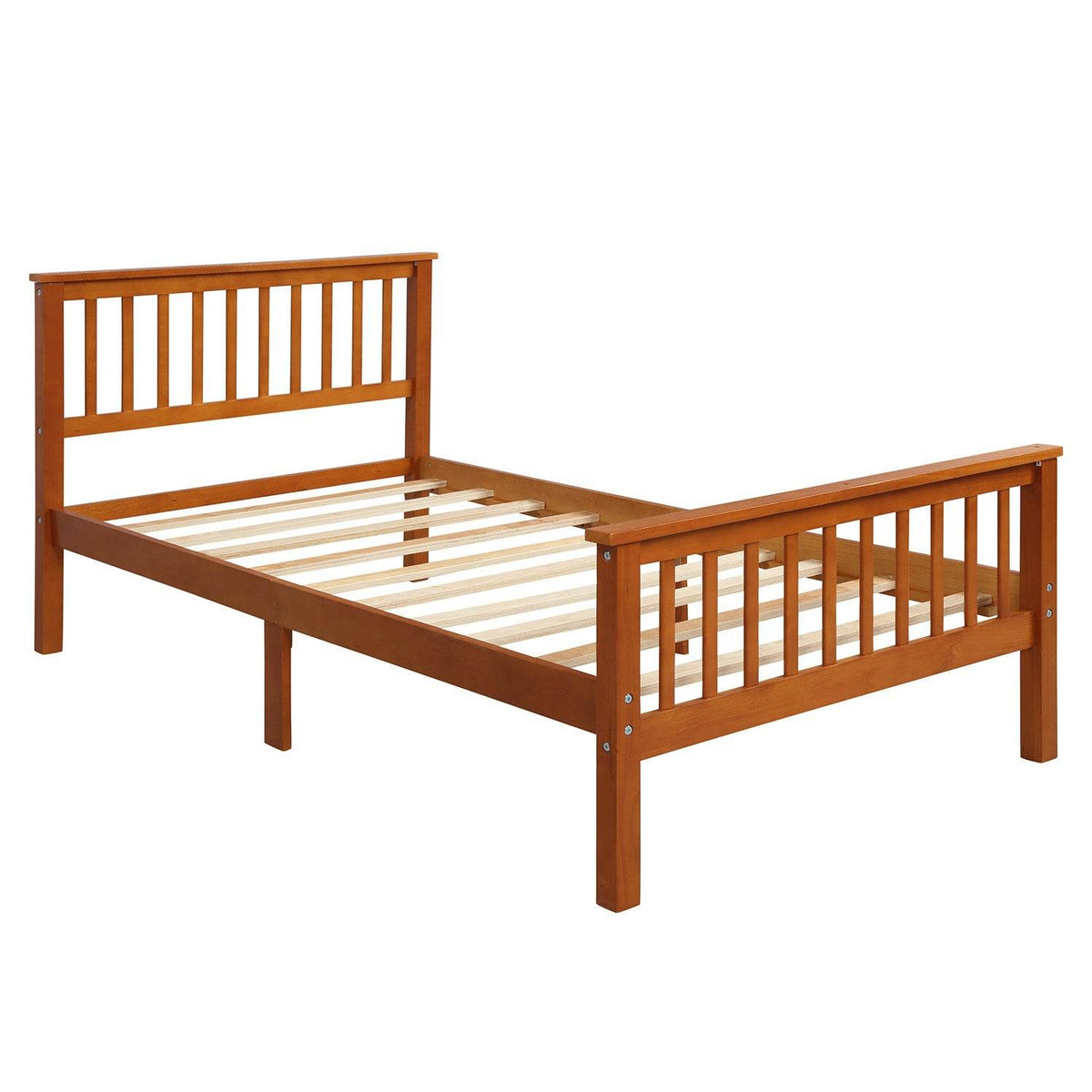 Queen Solid Pine Wood Platform Bed Frame With Headboard