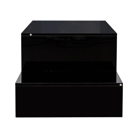 Architectural Shape Black Particle Board Coffee Table - Sleep Galleria